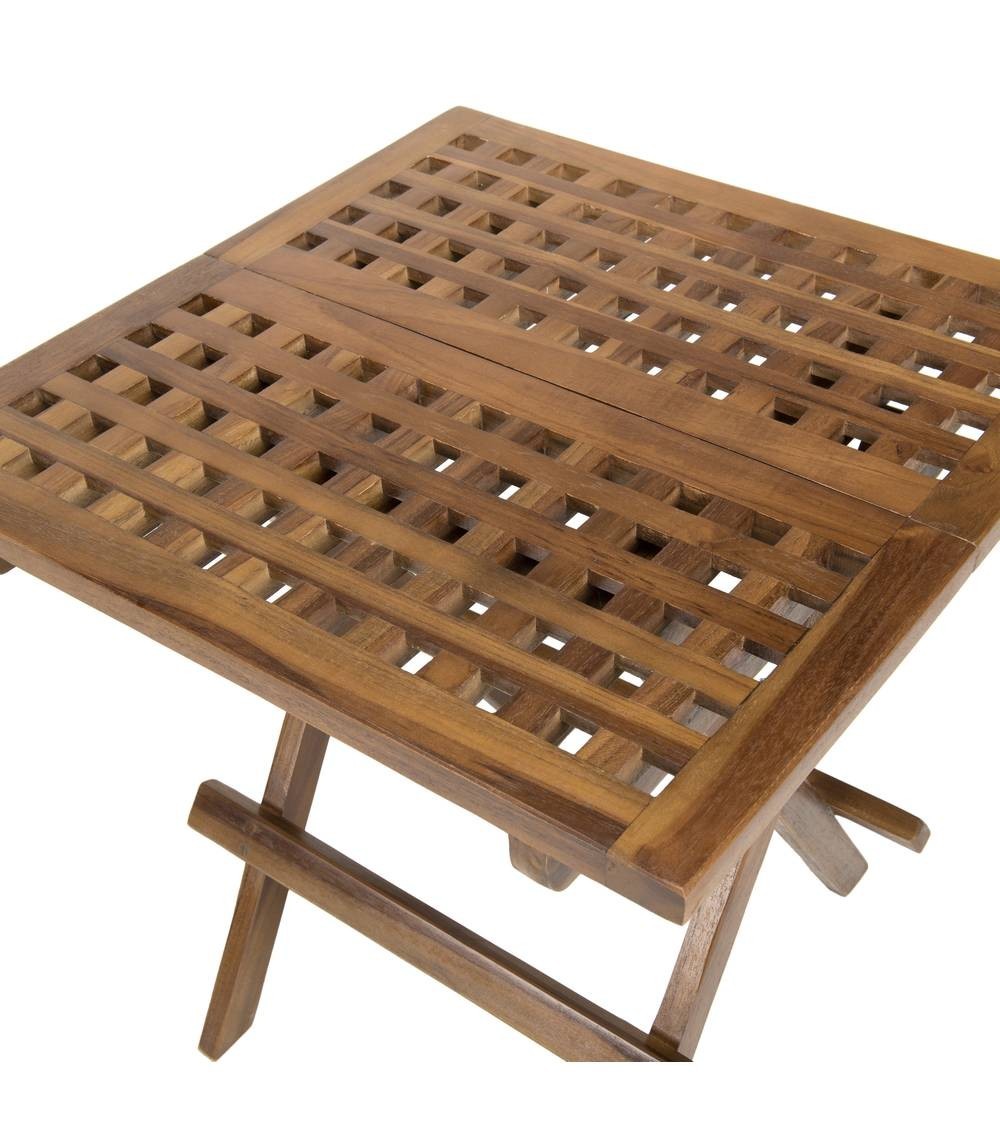 Mesa de picnic cuadrada en madera de teca aceitada