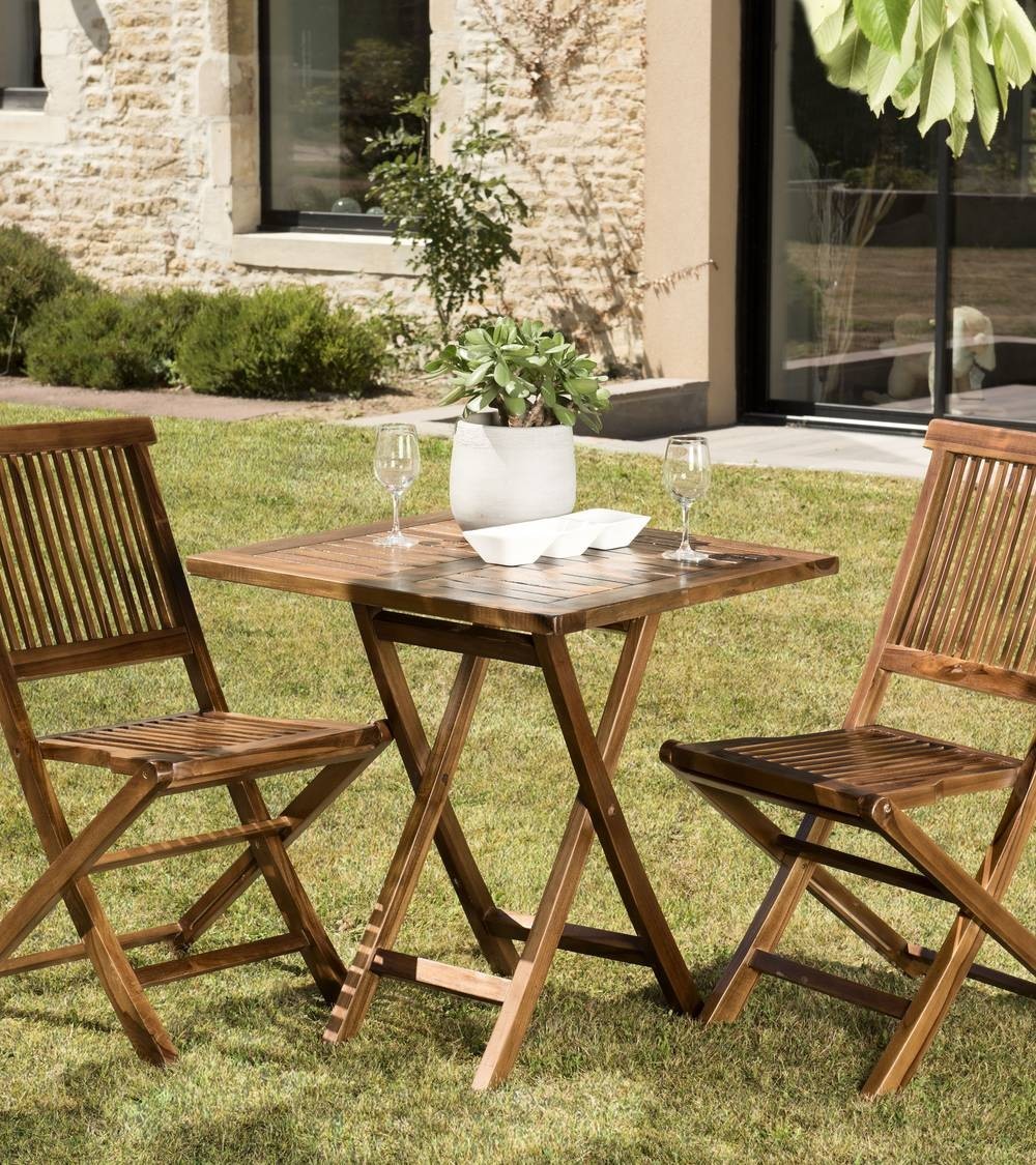 conjunto mobiliario plegable 2 sillas mesa redonda terraza