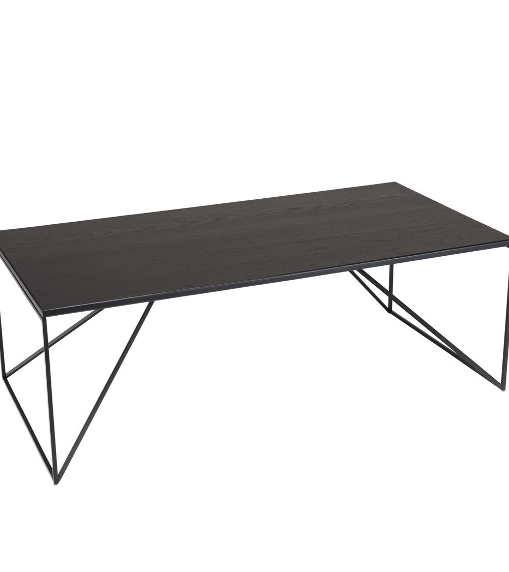 Mesa de centro rectangular negra con patas metal de 120 x 60 cm