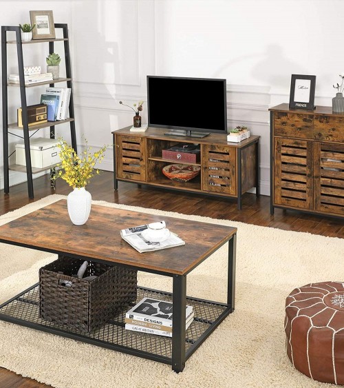 Mueble auxiliar con 1 cajón y puertas con estantes de eco madera y