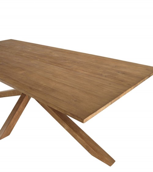 Tan mesa de comedor plegable rectangular 88/160 de madera color teca
