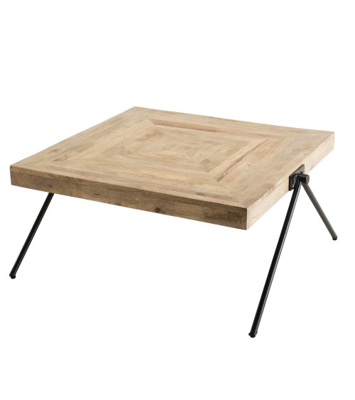 Mesa para comedor o cocina de 4 plazas de hierro y tablero de eco madera
