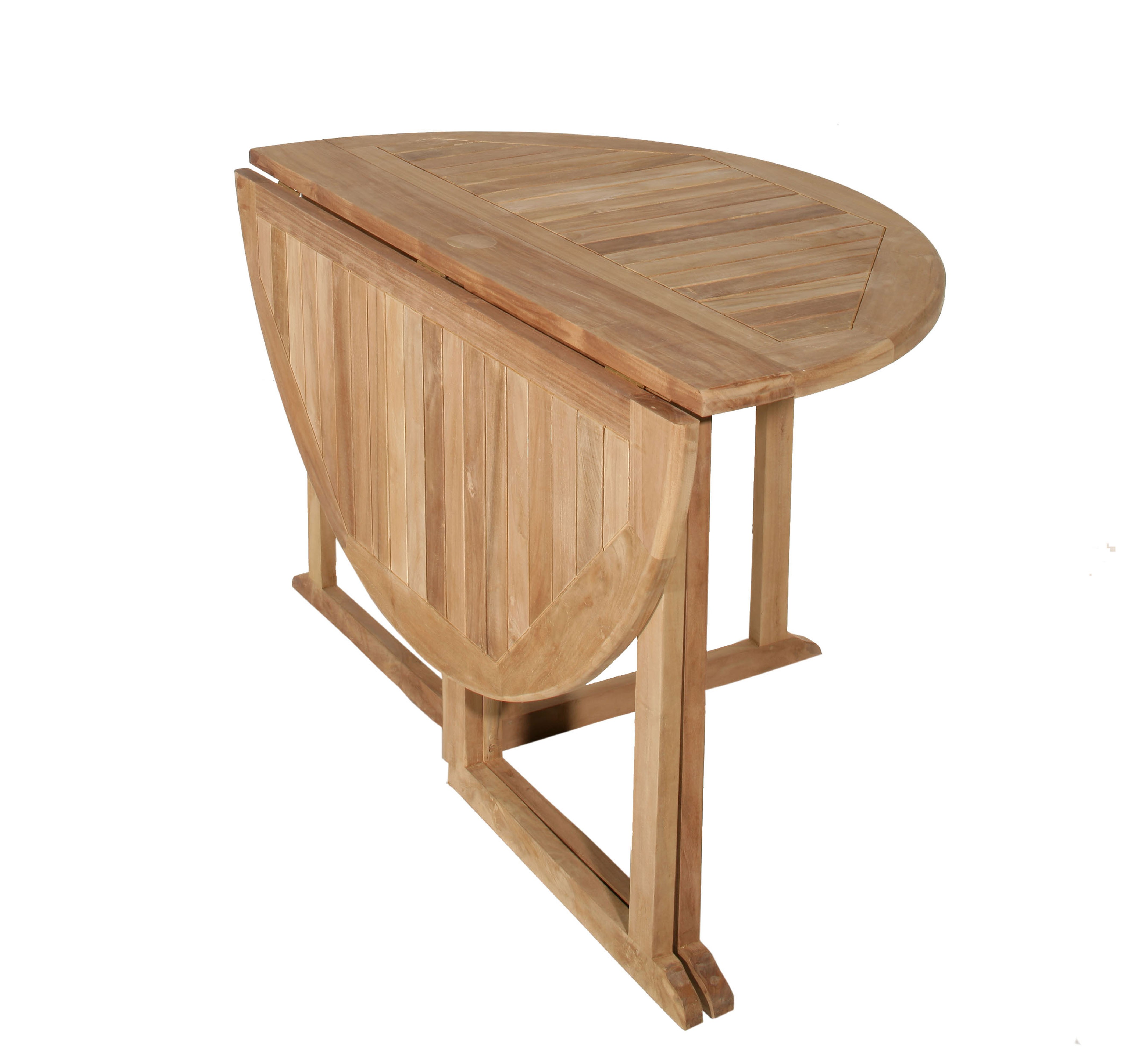 Mesa plegable redonda en madera de Teca