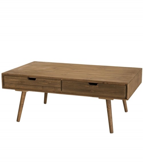 Mesa tipo consola elaborada con madera de reciclada con tres cajones